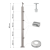 PSG Poteau de rampe intermédiaire traversant ø 42,4 mm AISI 304 – 4 supports, satiné 001-204 (2)