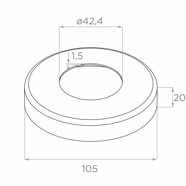 PSG Poteau de rampe intermédiaire traversant ø 42,4 mm AISI 304 – 4 supports, satiné 001-204 (5)