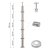 PSG poteau d'angle pour balustrade en acier inoxydable AISI 304 ø42,4 mm H1060 mm avec supports pour tubes ø12 mm 001-206 (2)