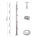 PSG poteau de balustrade traversant Ø42,4 mm en acier inoxydable AISI 304 – 4 supports Ø12, montage au sol 001-207 (2)