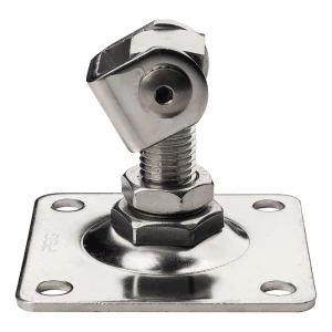 PSG charnière de portail réglable M20 avec platine 100×100 mm – acier inoxydable AISI 304