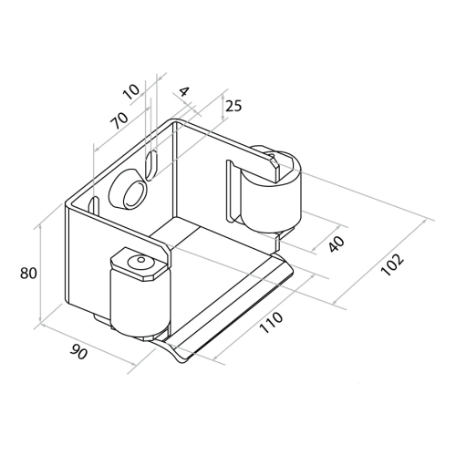 PSG support de guidage H80 pour portail coulissant autoportant – acier galvanisé 001-251 (2)