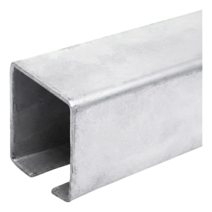 PSG rail de guidage en acier pour portails coulissants – profilé en C 50×50 mm, longueur 6000 mm