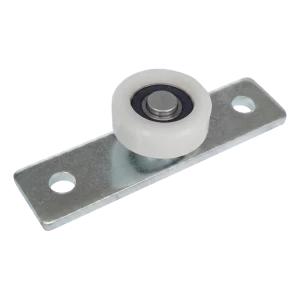 PSG – galet guide en nylon pour portail suspendu ø40 mm avec plaque de montage