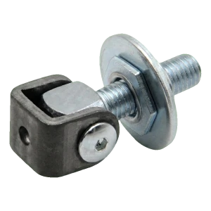 Charnière réglable PSG à souder M12 galvanisée avec oreille noire