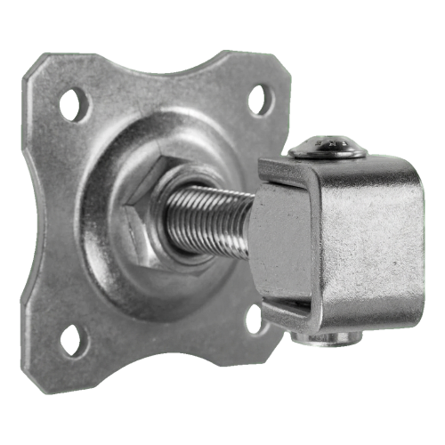 Charnière réglable de portail avec plaque décorative M16 80×80 mm acier galvanisé 001-363 (1)