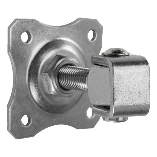 Charnière réglable de portail avec plaque décorative M16 80×80 mm acier galvanisé 001-363 (1)