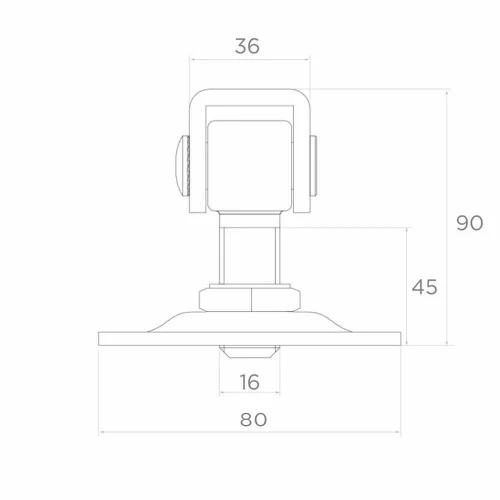 Charnière réglable de portail avec plaque décorative M16 80×80 mm acier galvanisé 001-363 (2)