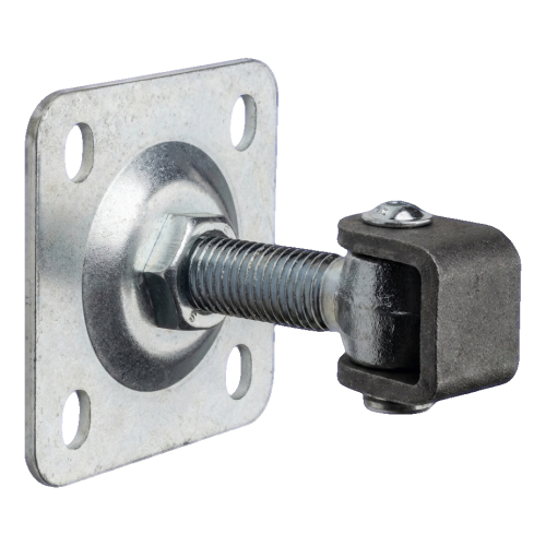 PSG charnière réglable de portail M20 avec plaque 100×100 mm galvanisée – oreille noire 001-373 (1)