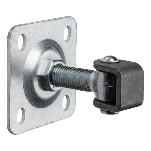 PSG charnière réglable de portail M20 avec plaque 100×100 mm galvanisée – oreille noire 001-373 (1)