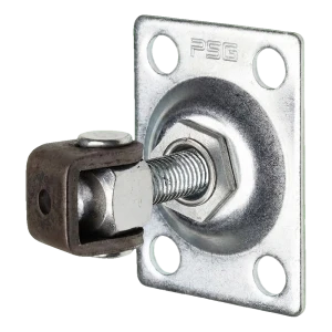 PSG charnière réglable portail M12 avec écusson rectangulaire 75×55 mm