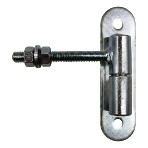 Charnière réglable roulée PSG ø24 M12 avec plaque 150×40 mm et bille – pour portillons et portails