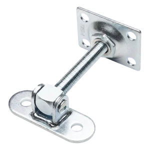 Charnière réglable de portail PSG M14 avec écusson 115×40 mm et platine 75×55 mm