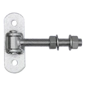 Charnière réglable de portail M16 avec platine 115×40 mm – galvanisée