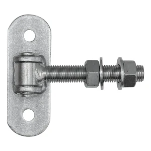 Charnière de portail réglable M20 avec plaque 140×50 mm – galvanisée