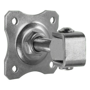 Charnière de portail réglable avec plaque décorative M20 100×100 mm galvanisée