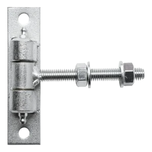 Charnière réglable de portail M12 galvanisée – plaque 130×30 mm