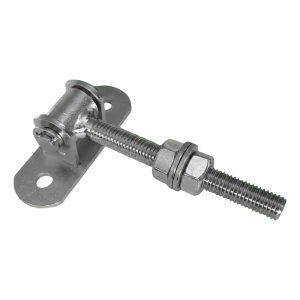 Charnière réglable M12 acier L-115 mm avec base 90×30 mm pour portails et portillons