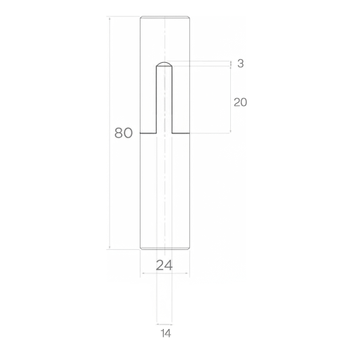 PSG charnière forgée de portail FI 24×80 avec bille pour portails battants 001-472 (2)