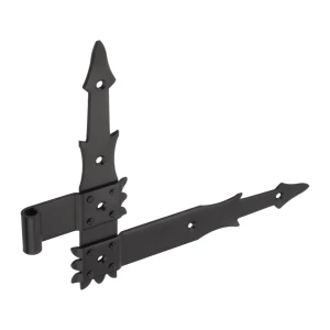 Charnière équerre de volet gauche 250 mm acier noir – décorative