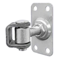 Komet – charnière portail réglable M12 avec écusson 75 × 37 mm, zinc galvanique 001-522 (1)