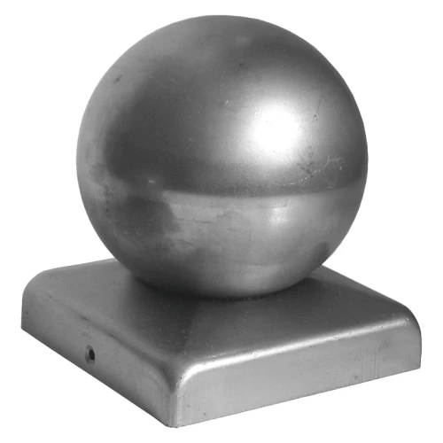 Chapeau de clôture en acier galvanisé 80×80 mm avec boule ø 80 mm 001-565 (1)