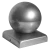 Chapeau de clôture en acier galvanisé 80×80 mm avec boule ø 80 mm 001-565 (1)