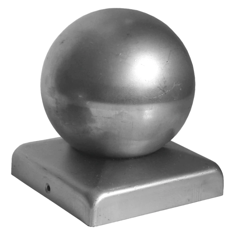 Chapeau de clôture en acier galvanisé 80×80 mm avec boule ø 80 mm 001-565 (1)