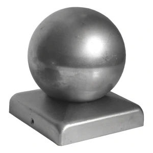 Coiffe de clôture en acier avec boule décorative 120×120 mm / fi 120 mm
