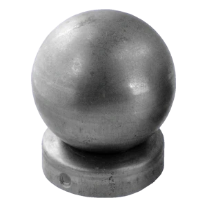 Chapeau de clôture en acier pour poteau Ø 77 mm avec boule décorative Ø 60 mm