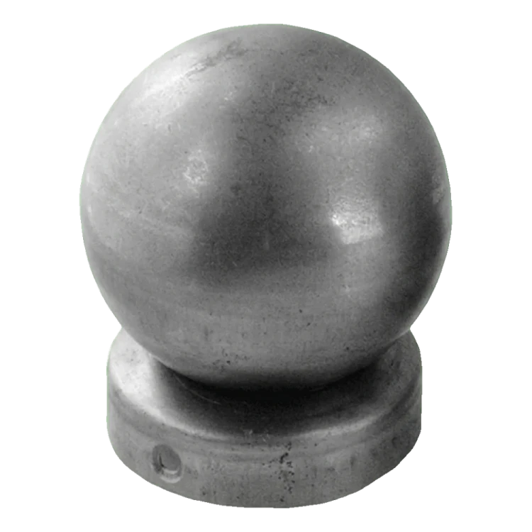 Chapeau de clôture en acier pour poteau Ø 48 mm avec boule décorative Ø 60 mm 001-591 (1)