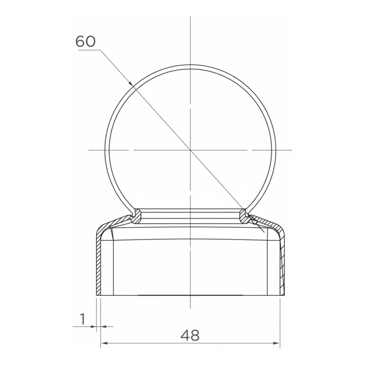 Chapeau de clôture en acier pour poteau Ø 48 mm avec boule décorative Ø 60 mm 001-591 (2)