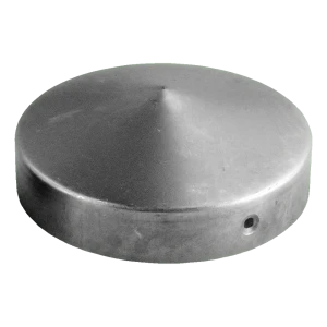 Chapeau métallique rond pour poteau de clôture Ø 80 mm – brut