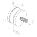 Fixation ponctuelle pour verre 8-17,52 mm ø 50/8/M10x50 AISI 304 système plat noir 000-505 (3)