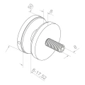 Fixation ponctuelle pour verre 8-17,52 mm fi 50/8/M8x45 AISI 304 système plat satiné 000-477 (3)