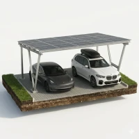 Carport Photovoltaïque VICA pour 2 véhicules SOLO Abri Solaire