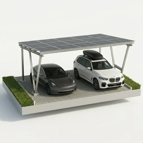 Carport Photovoltaïque VICA pour 2 véhicules SOLO Abri Solaire GPV-105-02 (1)