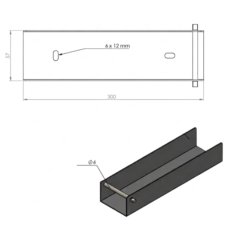 Cornière de liaison support pour soubassement 300x55 galvanisé GPV-700-49 (3)