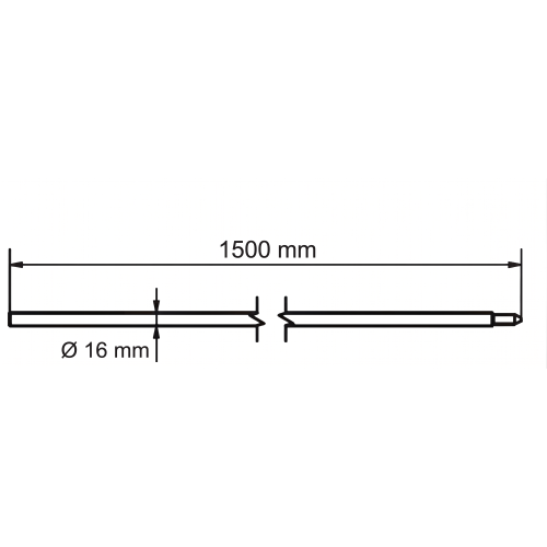 Terre enfichable à cône Morse fi 16 x 1500 mm – acier galvanisé à chaud 001-774 (2)