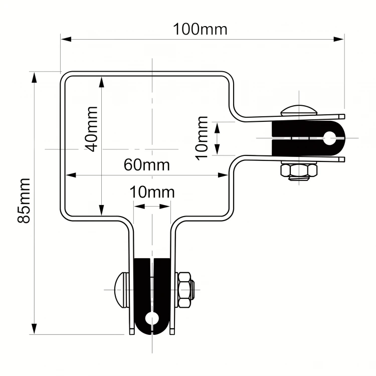 Bride d'angle pour panneaux de clôture 60x40 vert GPV-700-08 (3)