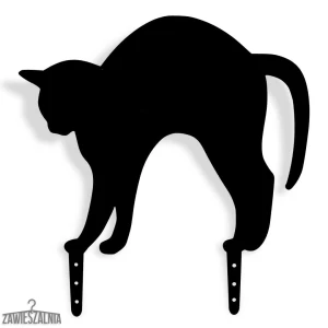 Épouvantail de jardin en acier Chat Dos Arqué taille L 38×36 cm