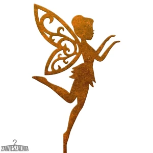 Déco jardin en acier corten Fée Aurora sur tige 80 cm