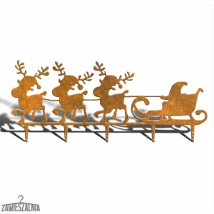Zawieszalnia – décoration de jardin de Noël Joyeux Rennes XXL 114 cm acier corten
