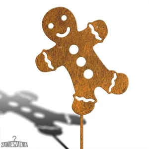 Zawieszalnia – décoration de jardin Monsieur Pain d'Épices XXL en acier corten 98 cm