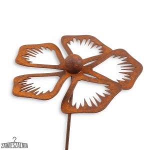 Jardin bijoux 3D Pervenche Rouillée XL en acier corten 83 cm – support décoratif