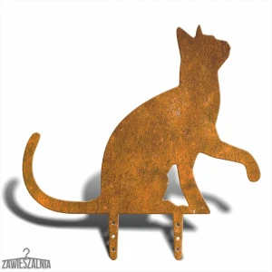 Épouvantail de jardin Zawieszalnia Chat Patte L 41×42 cm – acier Corten avec patine naturelle
