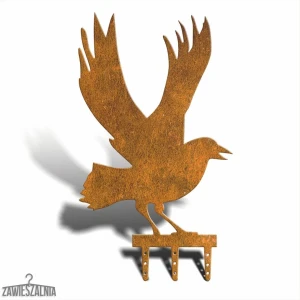 Zawieszalnia – épouvantail de jardin Corbeau XL 38×64 cm acier corten patiné