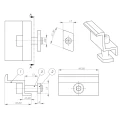 Pince latérale 30mm avec vis et insert - Peint en noir PV-03-23 (2)