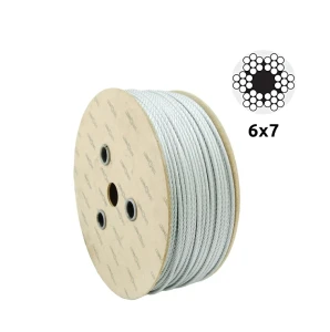 Câble en acier galvanisé Ø4,0 mm – construction 6×7, âme fibreuse