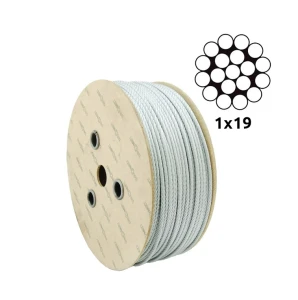 Câble en acier galvanisé Ø2,0 mm monotoron 1×19 – vente au mètre